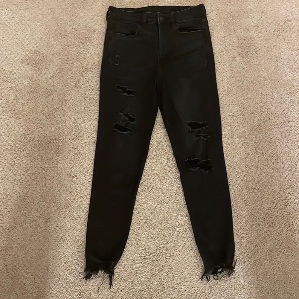 American Eagle Black Ripped Jeans
